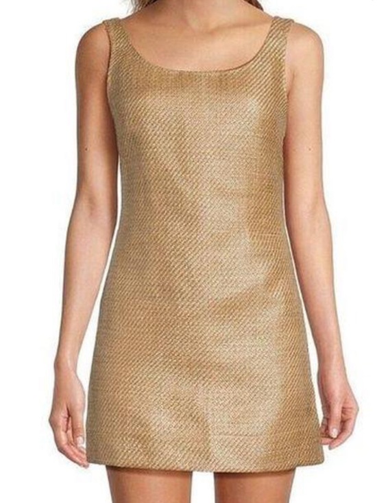ANTONIO MELANI Dresses & Skirts - ANTONIO MELANI Gold rattan basket weave Sheath Dress